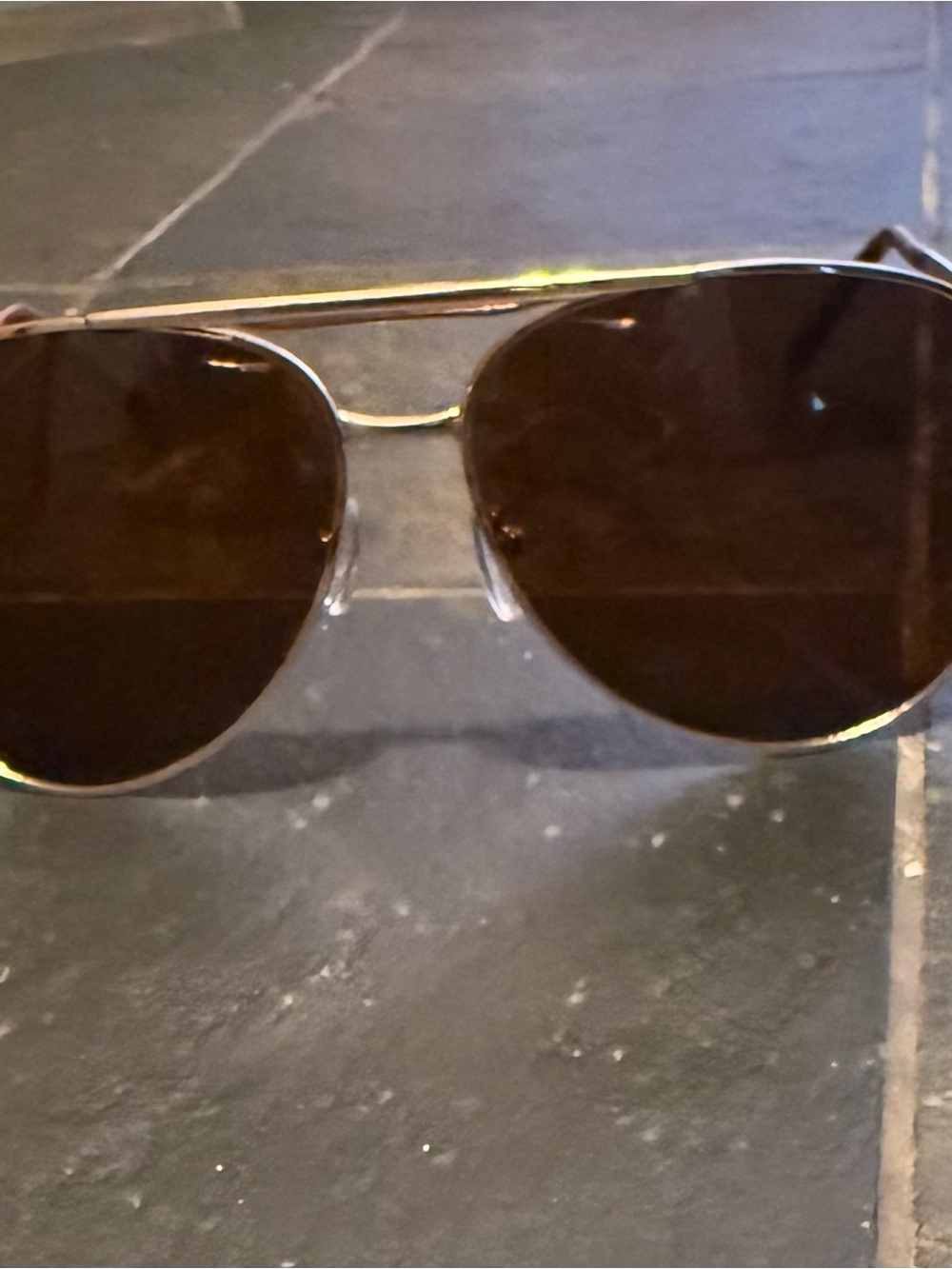 Classic Men's Aviator Sunglasses in Gold with Brown Lenses